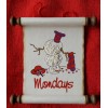 Mondays Red Hat Scroll Ornament
